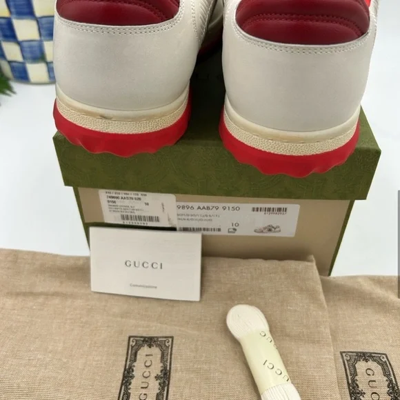 Men’s Gucci Red and White Sneakers - Picture 8 of 11
